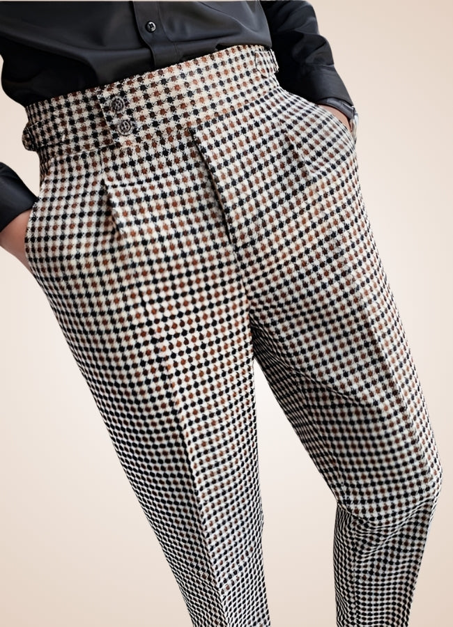 Steampunk British Style Plaid Pants Light Brown / 36.0 steampunk-british-style-plaid-pants-light-brown