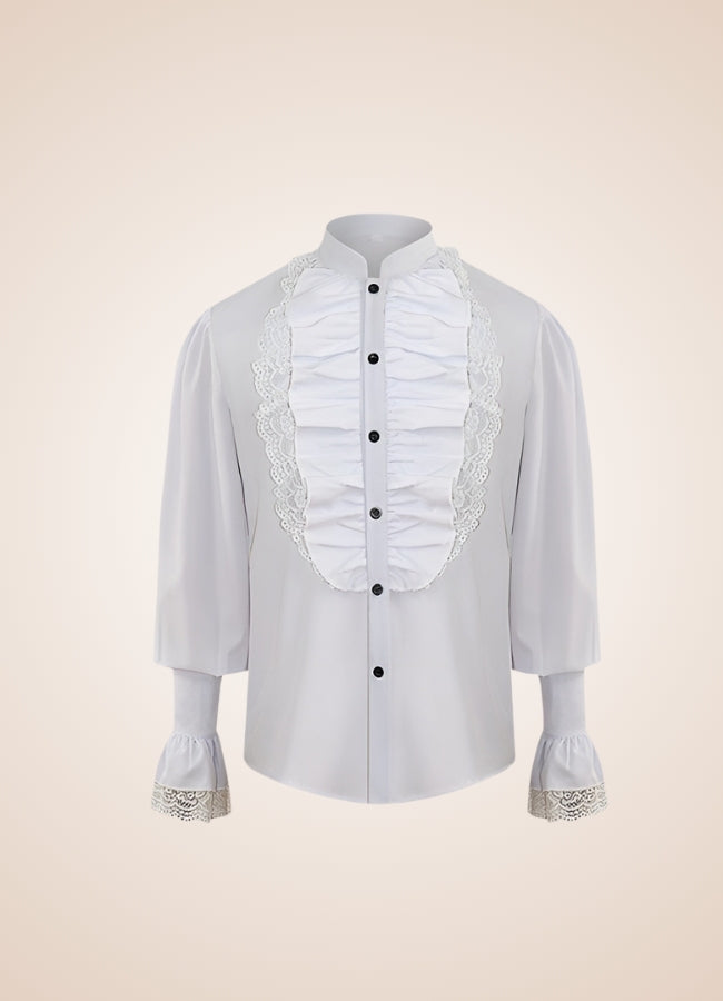 Steampunk British Style Ruffle Shirt White / XL steampunk-british-style-ruffle-shirt-white