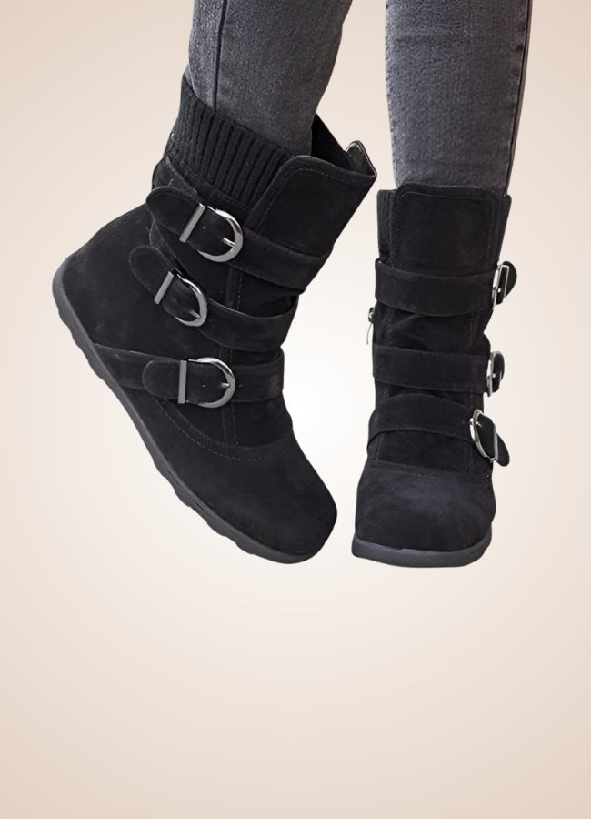 Steampunk Buckle Ankle Boots Black / 12.5 steampunk-buckle-ankle-boots-black