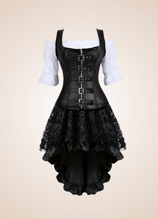 Steampunk Buckle Corset Dress Black / 5XL steampunk-buckle-corset-dress-black