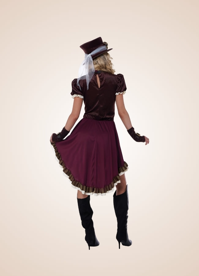 Steampunk Classic Brown Dress Red / One Size steampunk-classic-brown-dress-red