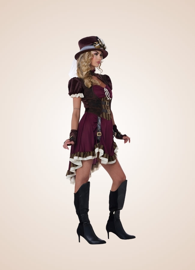 Steampunk Classic Brown Dress Red / One Size steampunk-classic-brown-dress-red