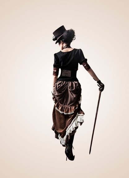 Steampunk Clock Corset Belt Brown / ONE SIZE steampunk-clock-corset-belt-brown