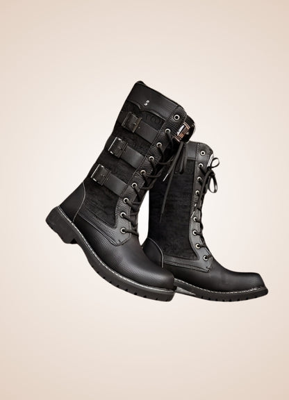 Steampunk Combat Boots Black / 11.0 steampunk-combat-boots-black
