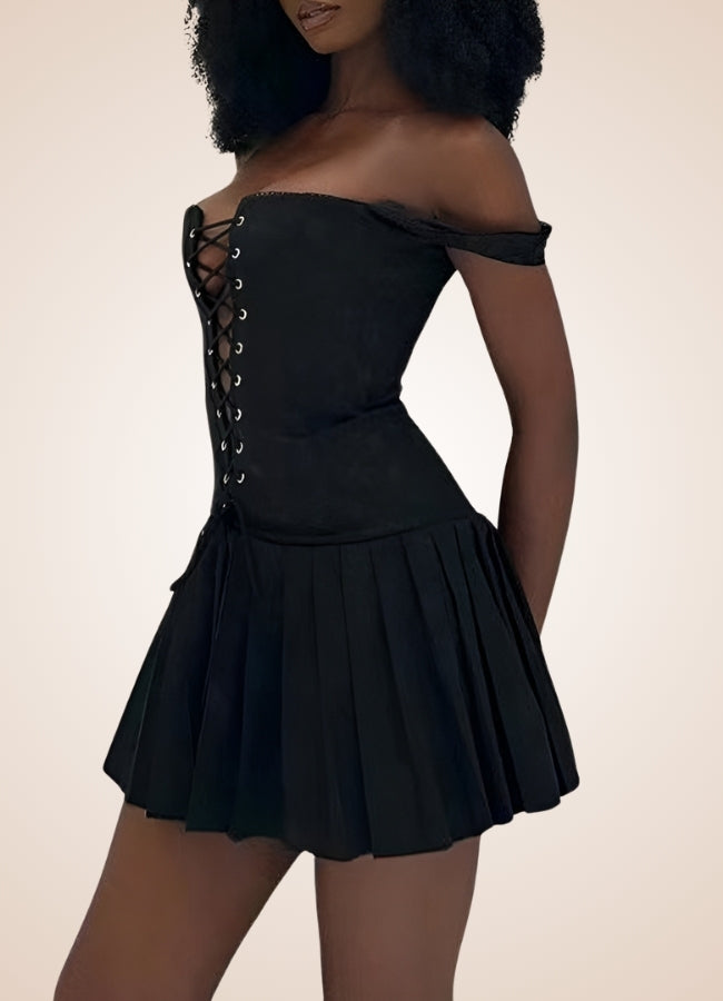 Steampunk Corset Dress Black / L steampunk-corset-dress-black