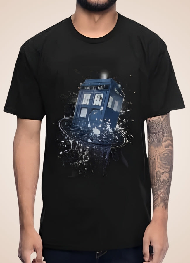 Steampunk Doctor Who Tardis Shirt Black / 2XL steampunk-doctor-who-tardis-shirt-black