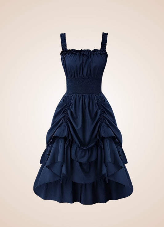 Steampunk Elegant Corset Dress Navy Blue / XL steampunk-elegant-corset-dress-navy-blue