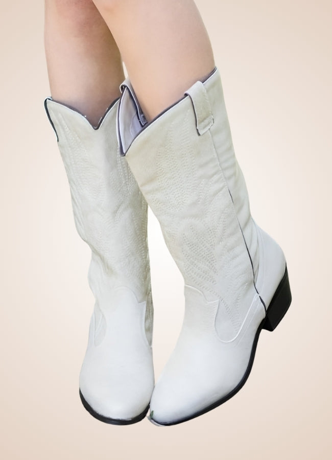 Steampunk Embroidery Cowboy Boots Beige / 11.5 steampunk-embroidery-cowboy-boots-beige