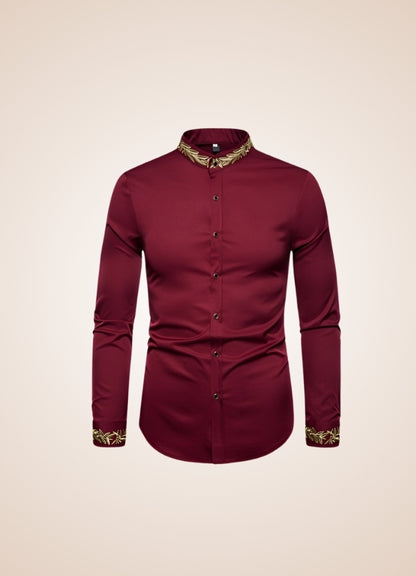 Steampunk Embroidery Shirt Wine Red / XL steampunk-embroidery-shirt-wine-red