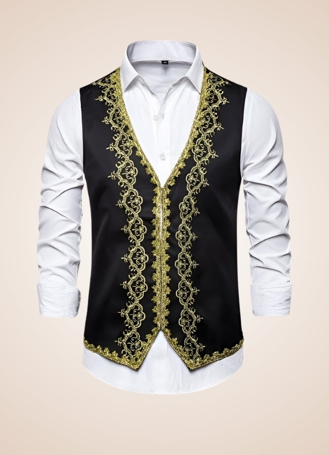 Steampunk Embroidery Vest Black / XL steampunk-embroidery-vest-black