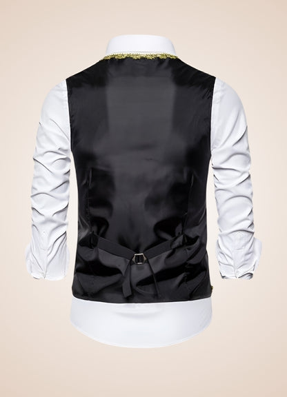 Steampunk Embroidery Vest Black / XL steampunk-embroidery-vest-black