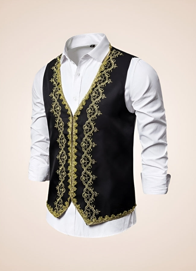 Steampunk Embroidery Vest Black / XL steampunk-embroidery-vest-black