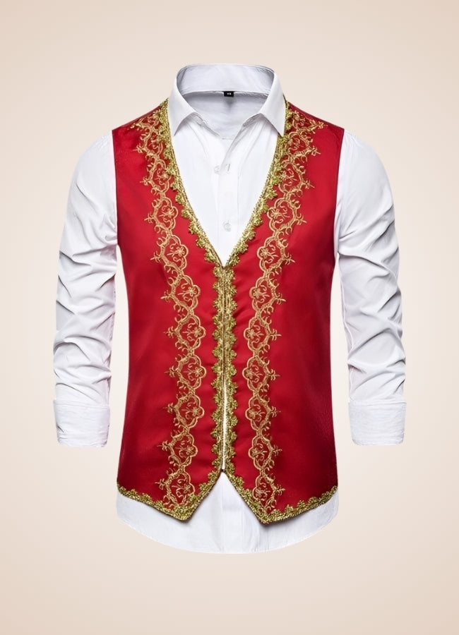 Steampunk Embroidery Vest Red / XL steampunk-embroidery-vest-red