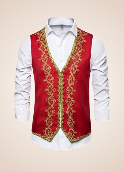 Steampunk Embroidery Vest Red / XL steampunk-embroidery-vest-red