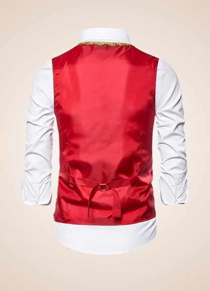 Steampunk Embroidery Vest Red / XL steampunk-embroidery-vest-red