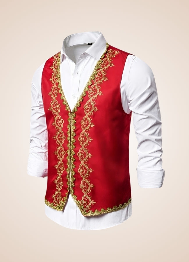 Steampunk Embroidery Vest Red / XL steampunk-embroidery-vest-red