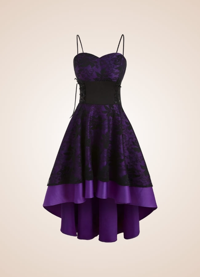 Steampunk Floral Lace Dress Purple / XL steampunk-floral-lace-dress-purple