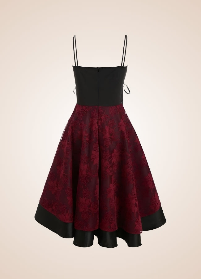 Steampunk Floral Lace Dress Red / XL steampunk-floral-lace-dress-red