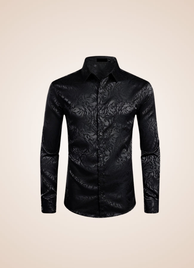 Steampunk Flower Pattern Shirt Black / XL steampunk-flower-pattern-shirt-black