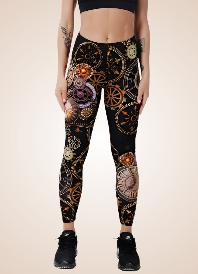 Steampunk Gear Legging Black / XL steampunk-gear-legging-black