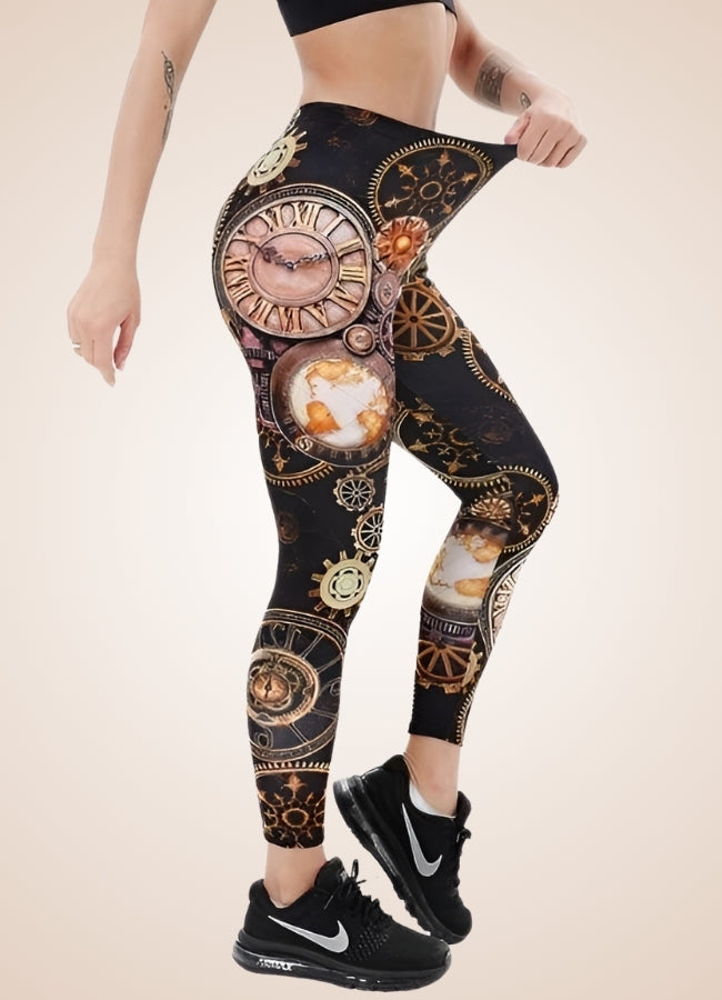 Steampunk Gear Legging Black / XL steampunk-gear-legging-black