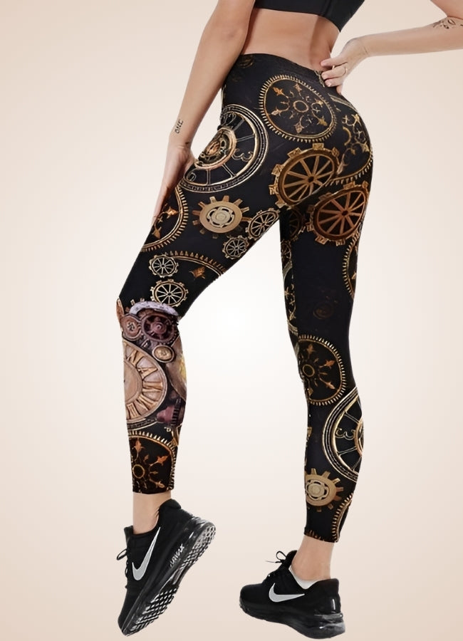 Steampunk Gear Legging Black / XL steampunk-gear-legging-black