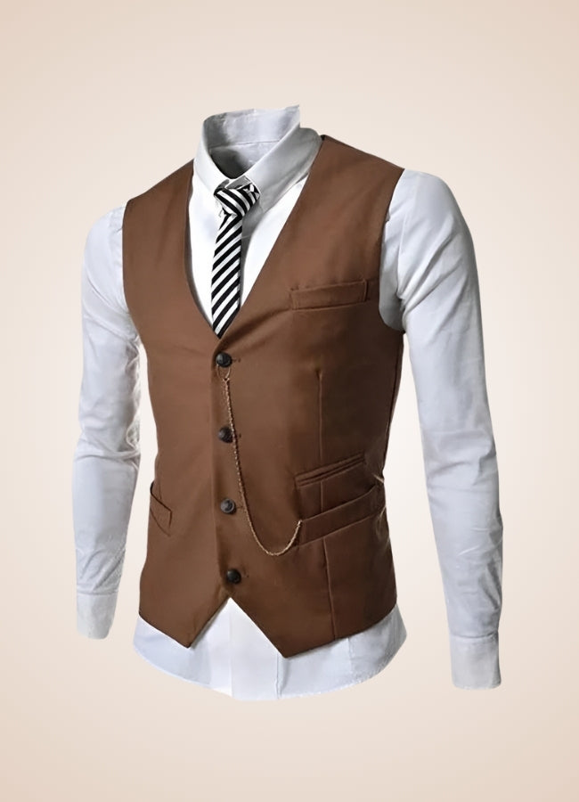 Steampunk Gentlemen Chain Vest Khaki / 2XL steampunk-gentlemen-chain-vest-khaki