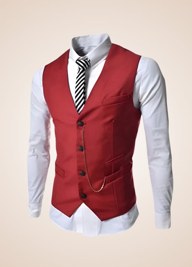 Steampunk Gentlemen Chain Vest Red / 2XL steampunk-gentlemen-chain-vest-red