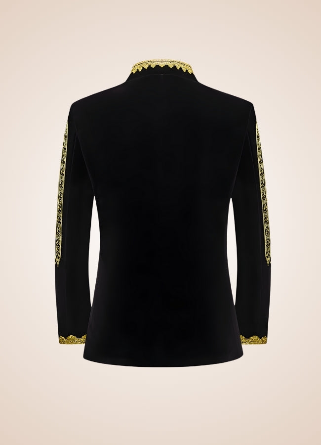 Steampunk Gold Embroidery Jacket Black / 2XL steampunk-gold-embroidery-jacket-black