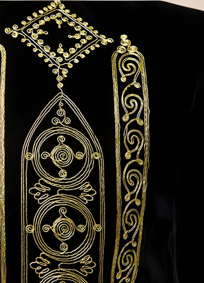 Steampunk Gold Embroidery Jacket Black / 2XL steampunk-gold-embroidery-jacket-black