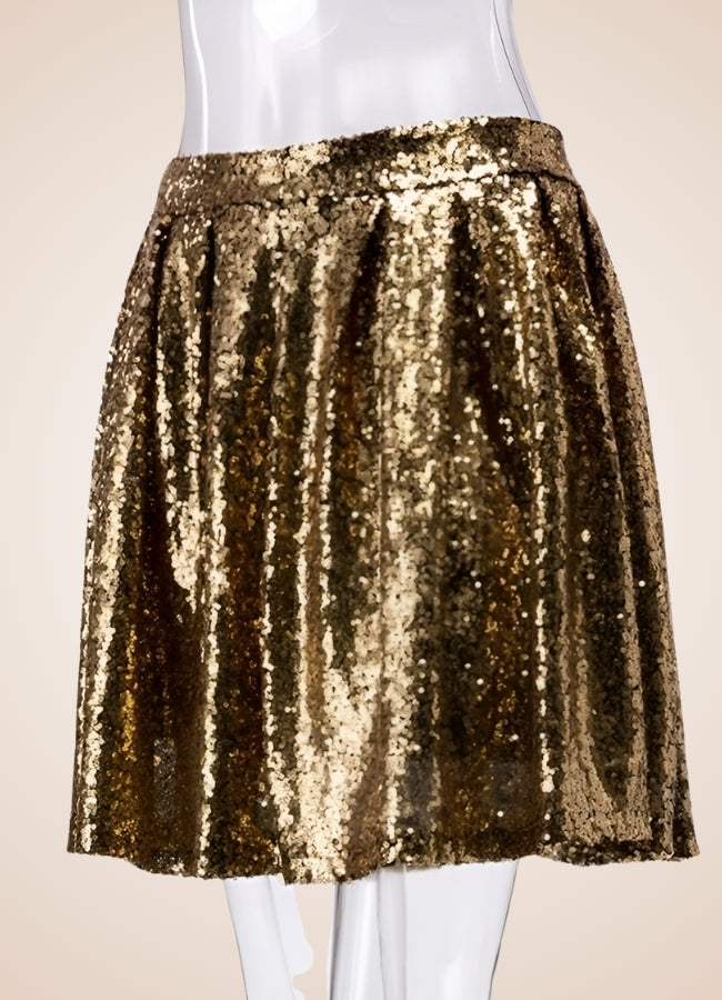 Steampunk Golden Mini Skirt Gold / XL steampunk-golden-mini-skirt-gold