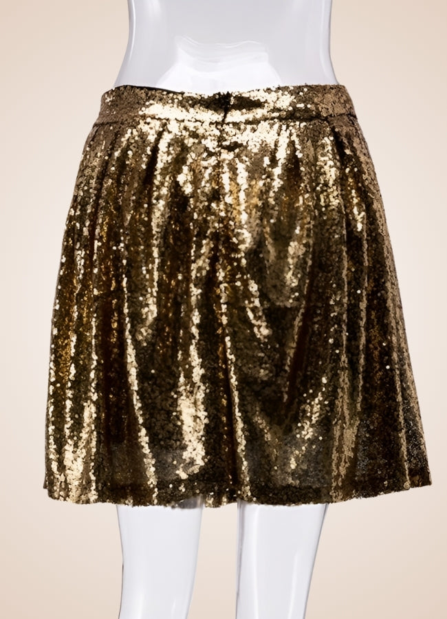 Steampunk Golden Mini Skirt Gold / XL steampunk-golden-mini-skirt-gold