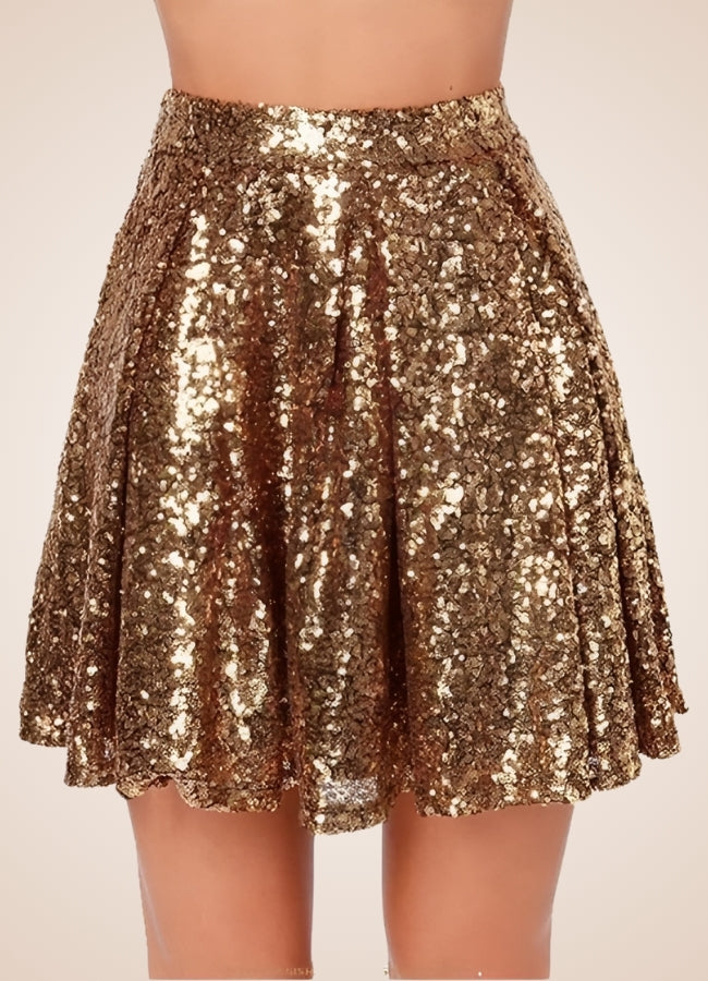 Steampunk Golden Mini Skirt Gold / XL steampunk-golden-mini-skirt-gold