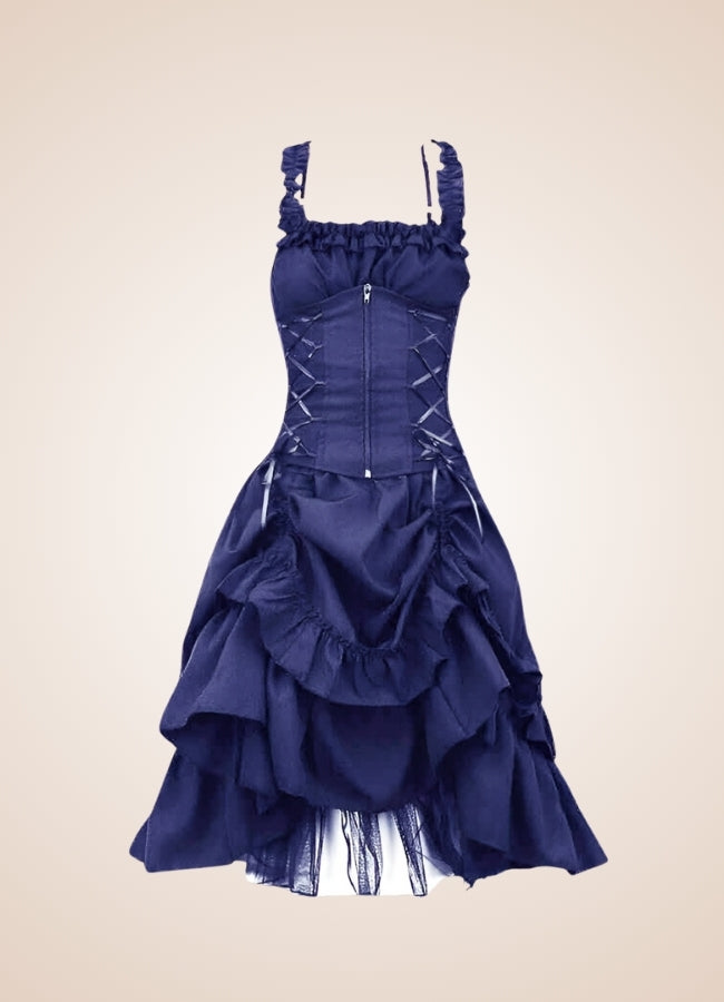 Steampunk Goth Medieval Dress Blue / 4XL steampunk-goth-medieval-dress-blue