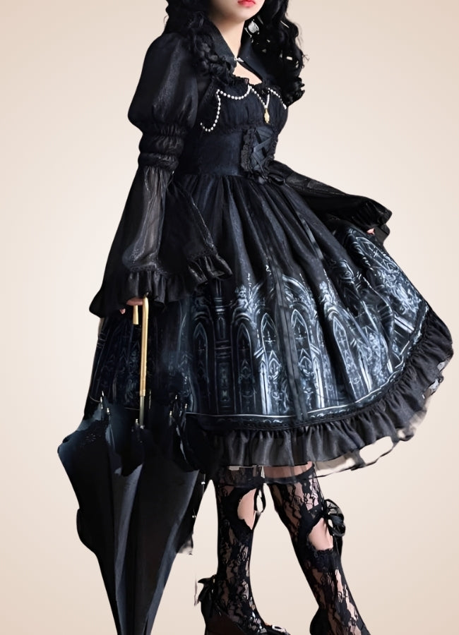 Steampunk Goth Wedding Dress Black / M steampunk-goth-wedding-dress-black