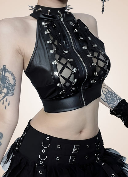 Steampunk Gothic Collar Corset Black / L steampunk-gothic-collar-corset-black