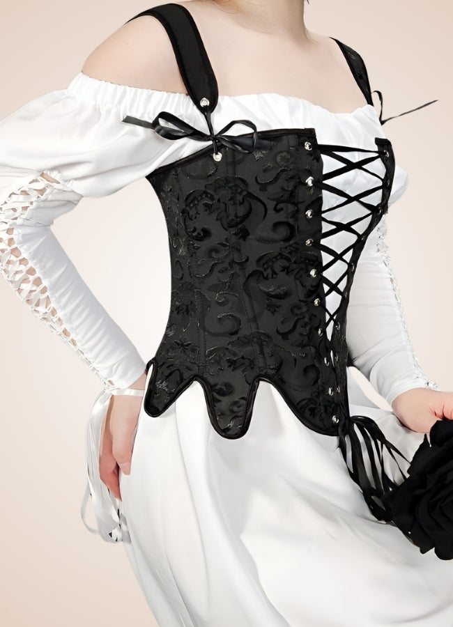 Steampunk Gothic Lace Corset Black / M steampunk-gothic-lace-corset-black