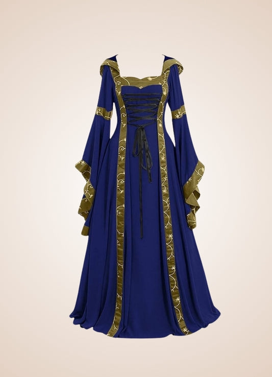 Steampunk Gothic Long Dress Dark Blue / 4XL steampunk-gothic-long-dress-dark-blue