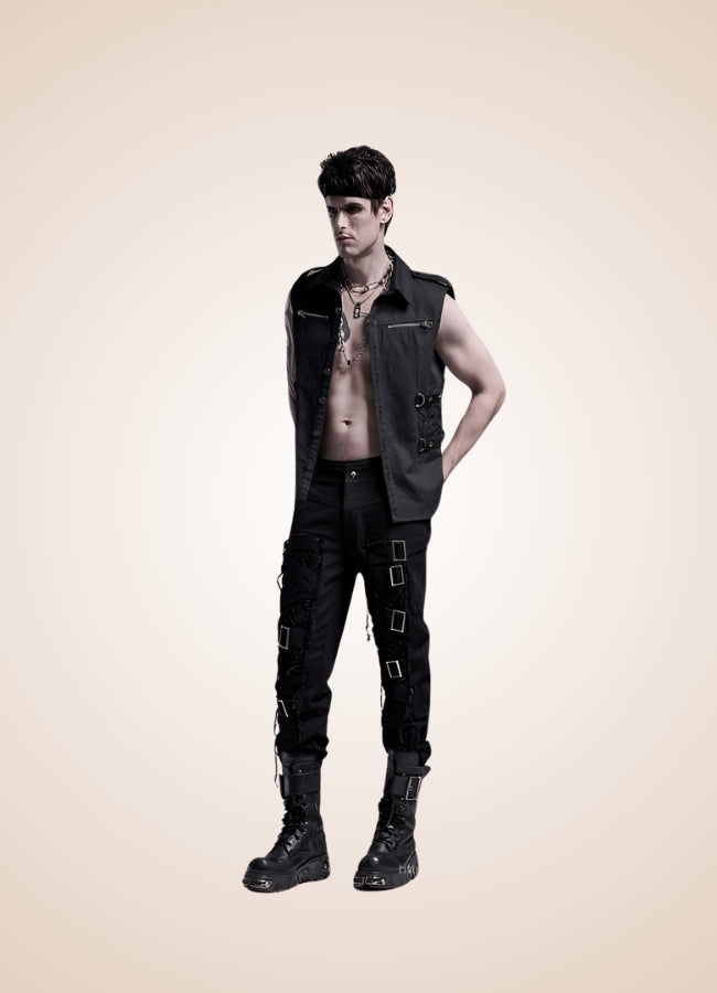 Steampunk Gothic Slim Fit Pants Black / 4XL steampunk-gothic-slim-fit-pants-black