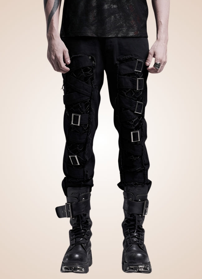 Steampunk Gothic Slim Fit Pants Black / 4XL steampunk-gothic-slim-fit-pants-black