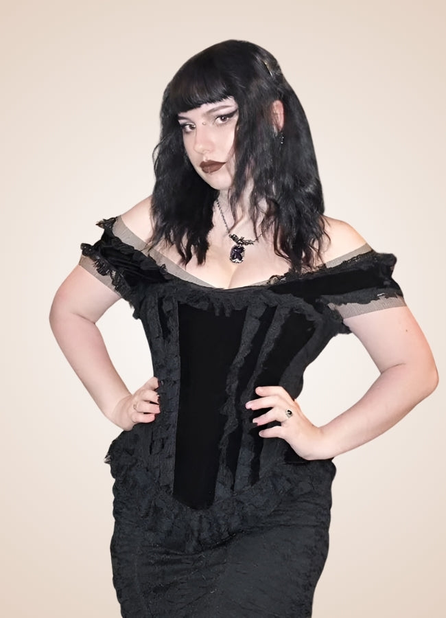 Steampunk Gothic Velvet Top Black / M steampunk-gothic-velvet-top-black