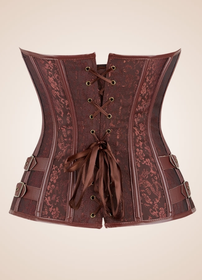 Steampunk Jacquard Corset Brown / 4XL steampunk-jacquard-corset-brown