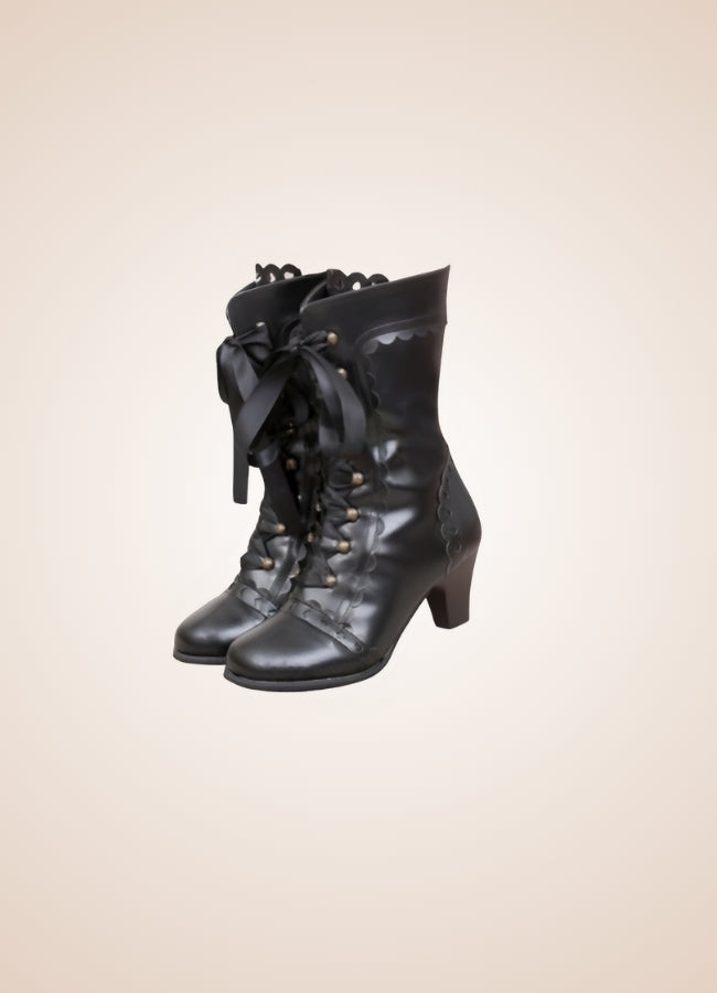 Steampunk Japanese Style Boots Black / 9.5 steampunk-japanese-style-boots-black