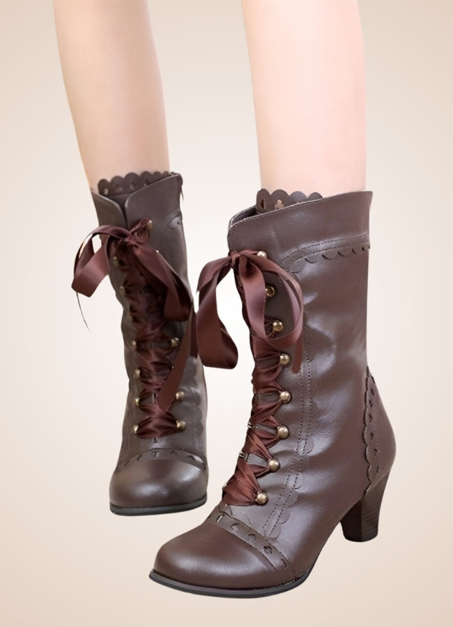 Steampunk Japanese Style Boots Brown / 9.5 steampunk-japanese-style-boots-brown