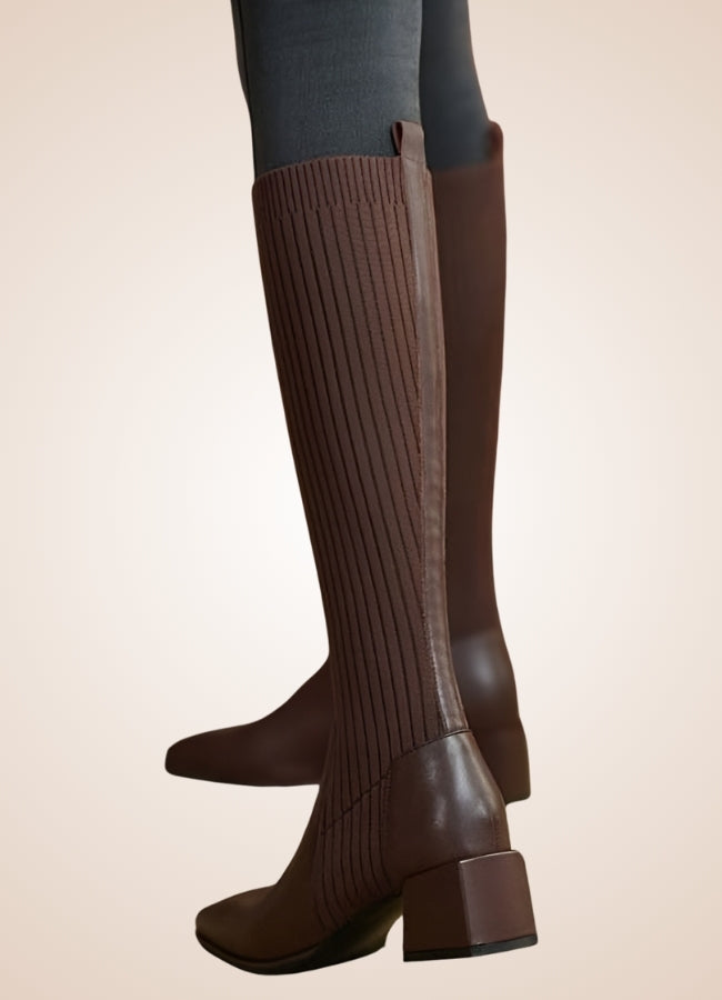 Steampunk Knee High Knit Boots Brown / 9.5 steampunk-knee-high-knit-boots-brown