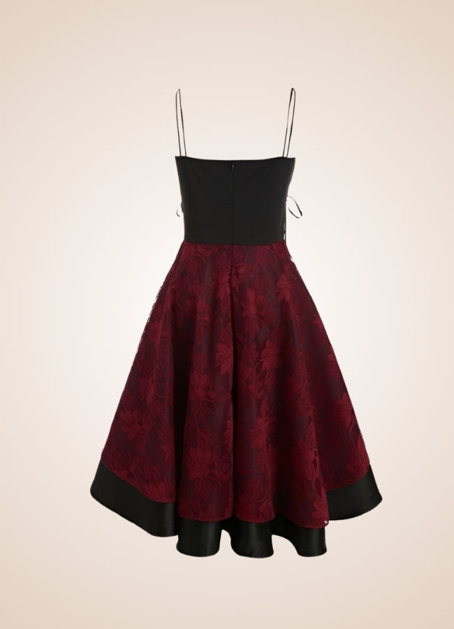 Steampunk Lace Hollow Out Dress Red / XL steampunk-lace-hollow-out-dress-red