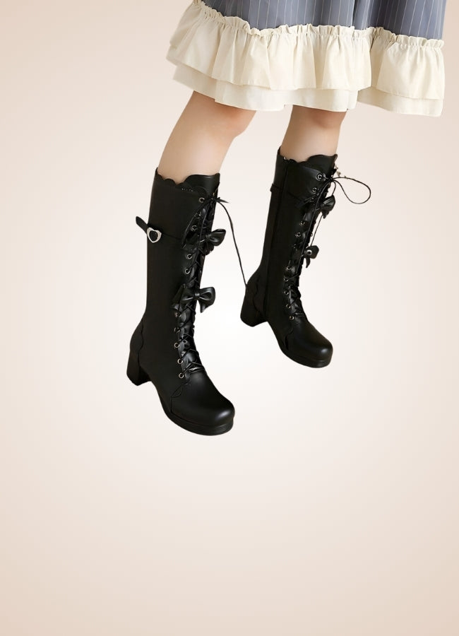 Steampunk Lace Up Lolita Boots Black / 12.5 steampunk-lace-up-lolita-boots-black