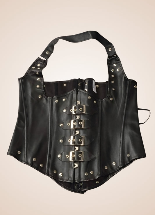 Steampunk Leather Gothic Corset Black / 4XL steampunk-leather-gothic-corset-black