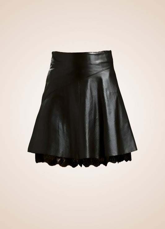 Steampunk Leather Mini Skirt Black / 3XL steampunk-leather-mini-skirt-black