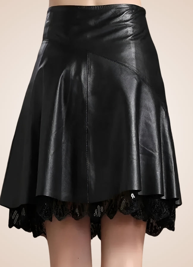 Steampunk Leather Mini Skirt Black / 3XL steampunk-leather-mini-skirt-black